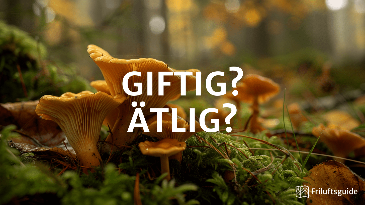 Person plockar svampar i skogen